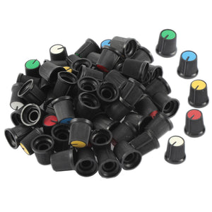 75Pcs Volume Control Rotary Knobs for 6 mm Knurled Shaft Potentiometer
