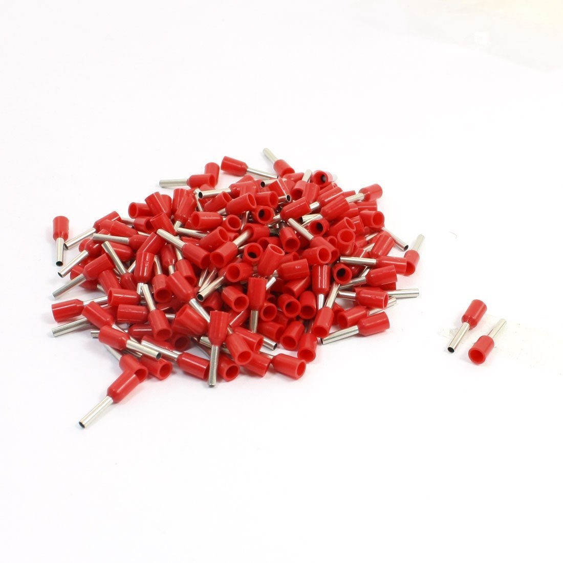 E1008 Pre Insulate Ferrule Wire Terminals for 18AWG Cable with 190 Piece, Red