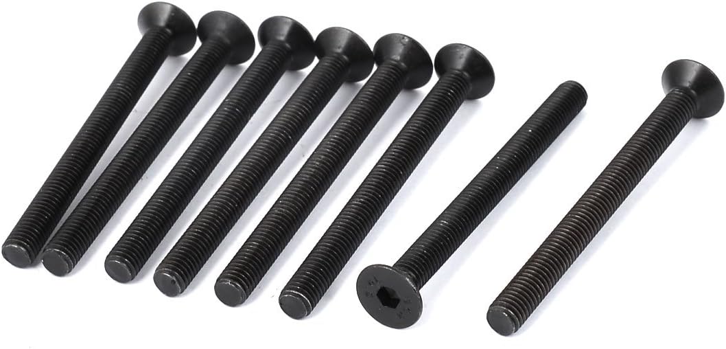 M8x90mm 10.9 Carbon Steel Countersunk Head Hex Socket Screw 8pcs