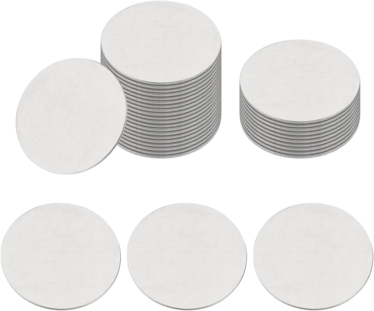 40Pcs Stainless Steel Disc, 7/8"(22mm) Dia. 0.03"(0.8mm) Thick Round Flat Metal Plate Stamping Blanks, Circle Metal Plate for Crafts Stamping Jewelry Making