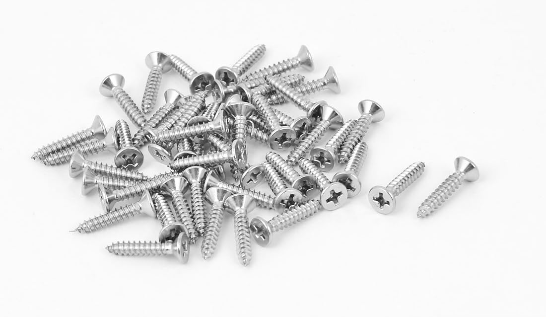 M3.5 x 19mm Flat Head Phillips Self Tapping Screw Fasteners 50 Pcs