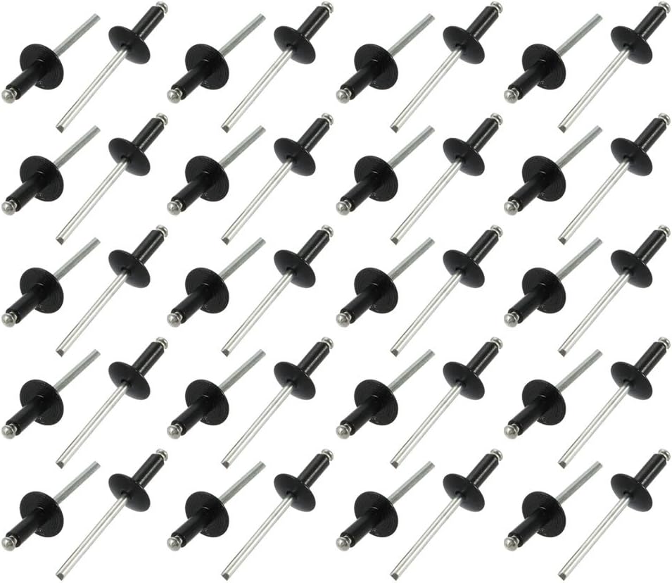 40 Pcs 4.8mm x 14mm Aluminum Open End Large Flange Blind Rivets