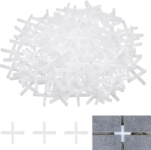 800Pcs Tile Spacers, 2.5mm 3/32" Cross Shape Wall Floor Tile Spacer Tiling Tools for Ceramic Tile Installation (PE Plastic, White)