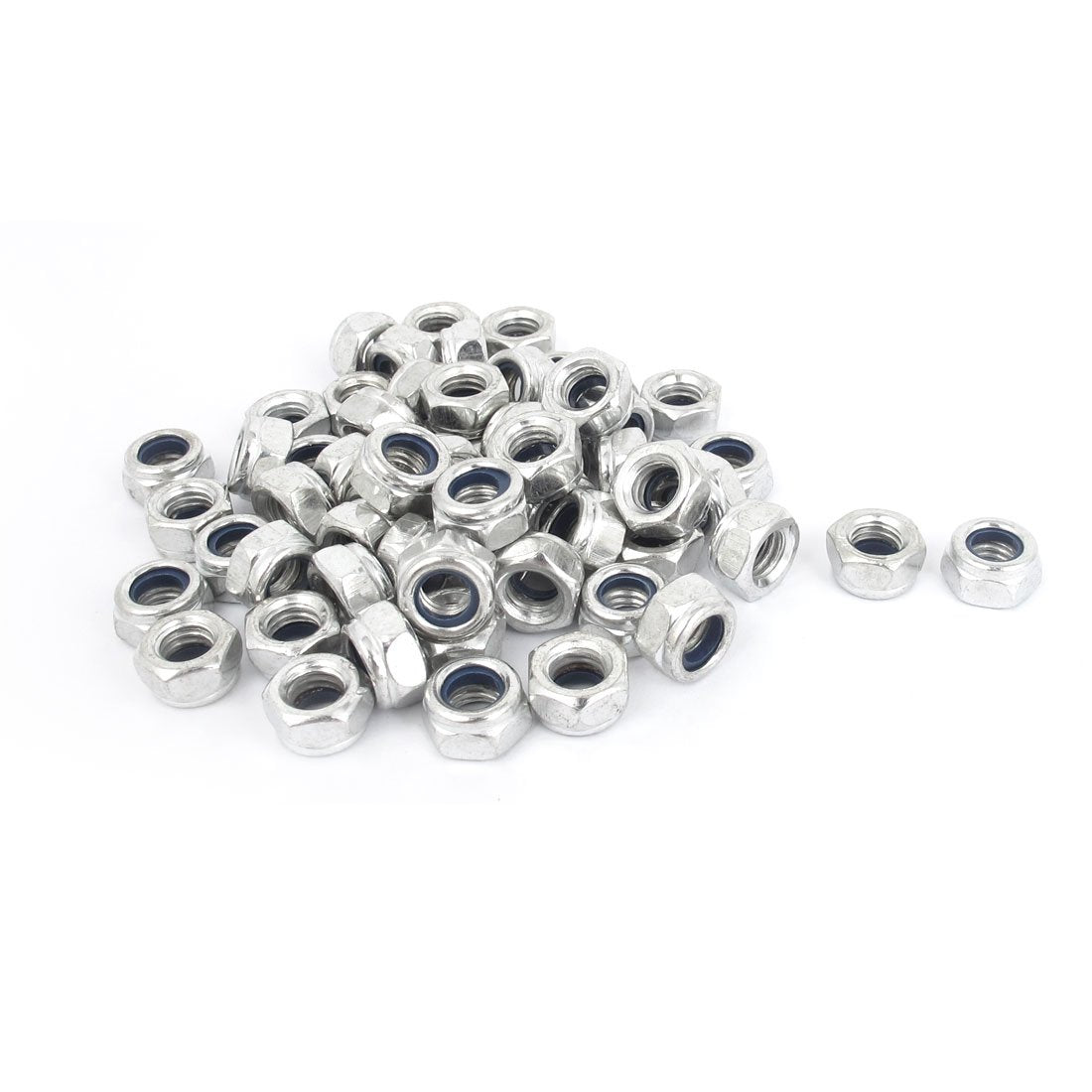 M8x1.25mm Zinc Plated Self-Locking Nylon Insert Hex Lock Nuts 100pcs