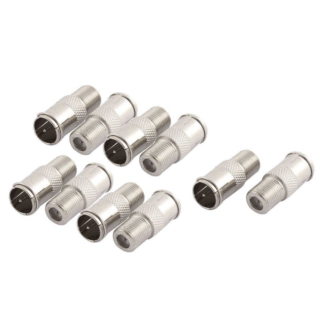 Quick Fit F Type Male to Female Push-On Connector Adapter 10 Pcs