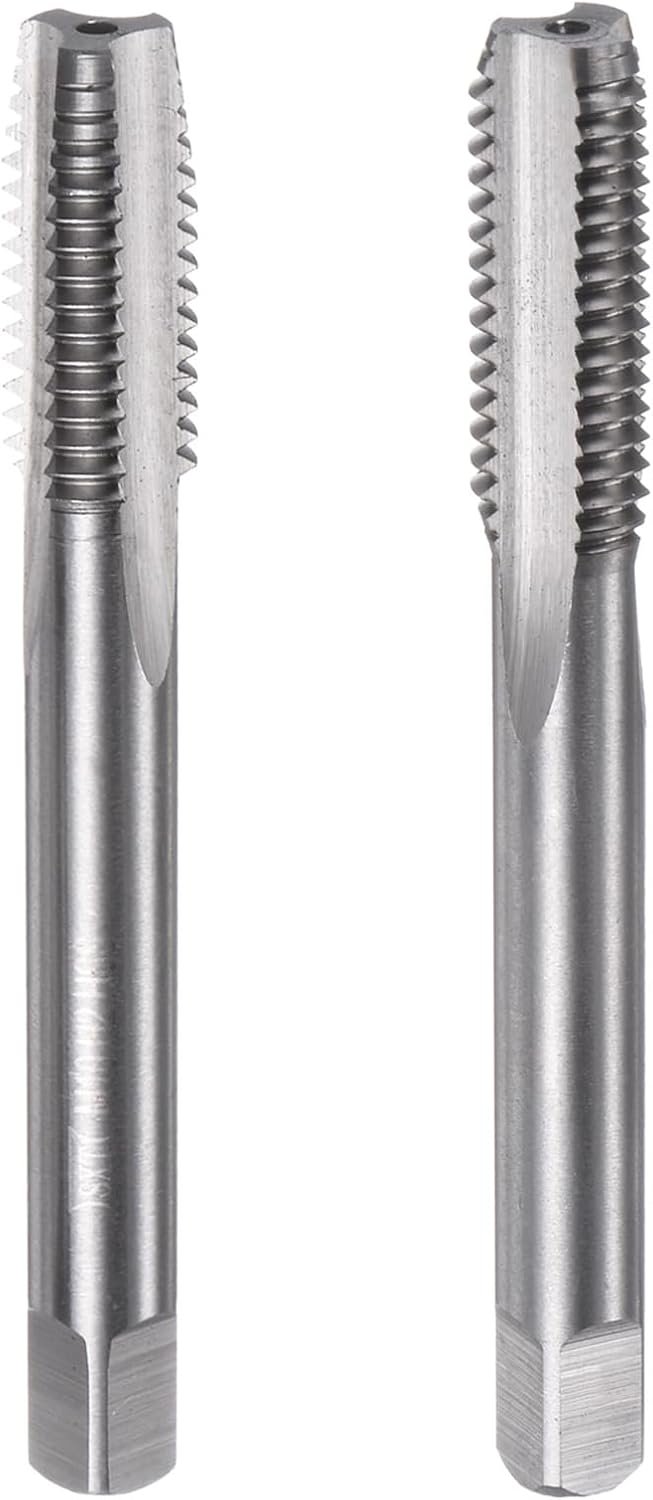 2pcs Metric Hand Tap Set, M10 x 1.5 Taper/Plug Thread Screw Taps, High Speed Steel Hand Threading Tapping Tool Kit