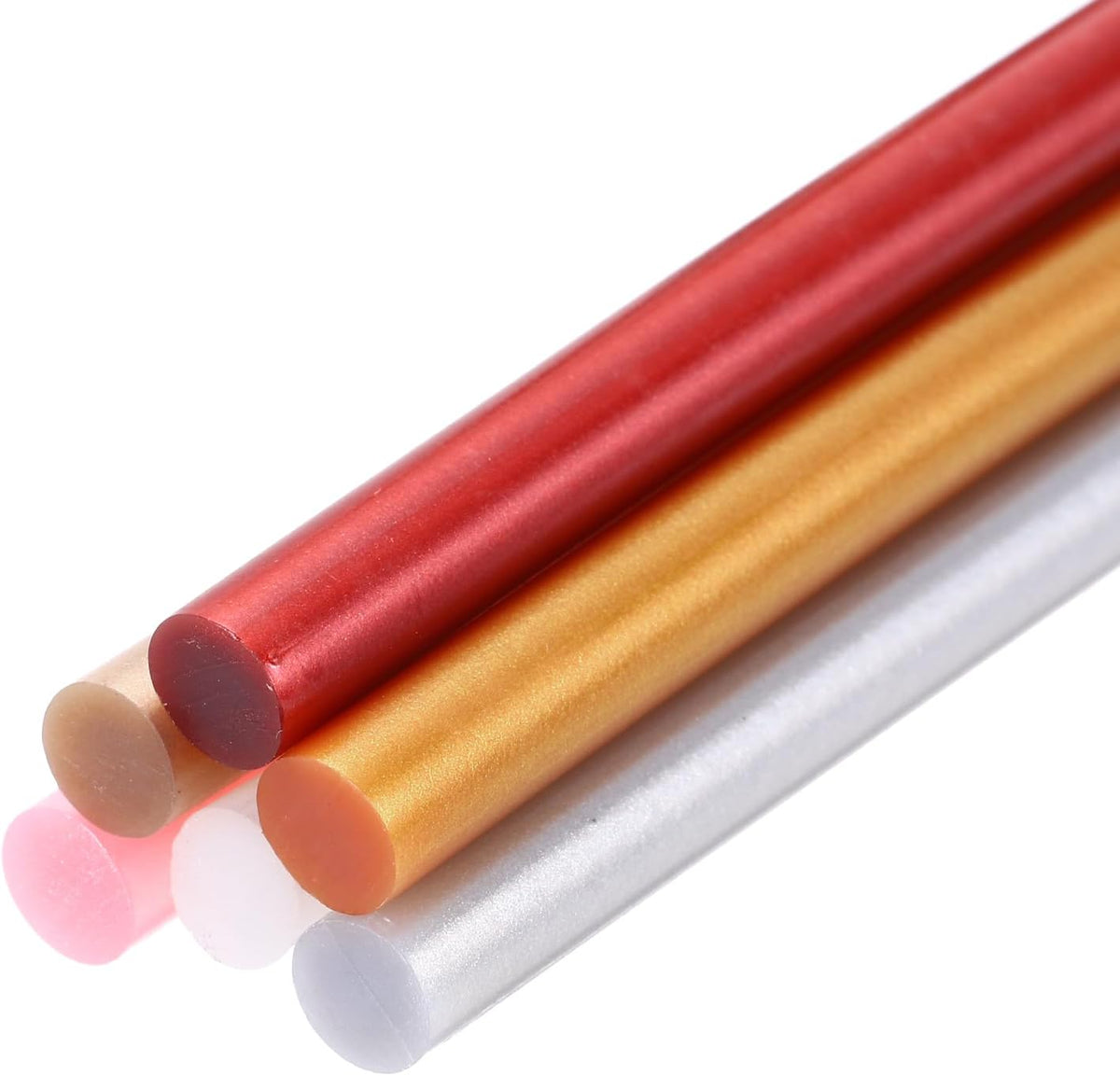 6pcs Hot Glue Sticks 8 inch x 0.28 inch Large Glue Sticks, 200 x 7mm Metallic 6 Color