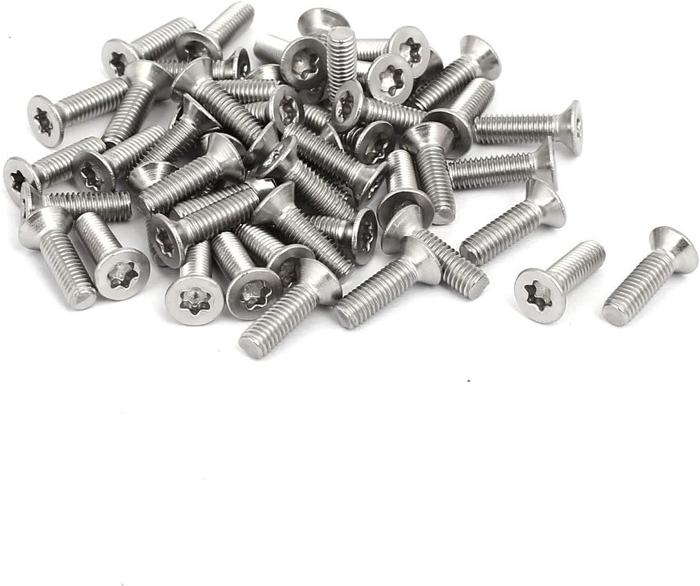 M3x10mm 304 Stainless Steel Flat Head Torx Machine Screws Fastener 50pcs