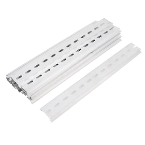Circuit Breaker Aluminum U-Groove Slotted DIN Rail 25cm 14Pcs