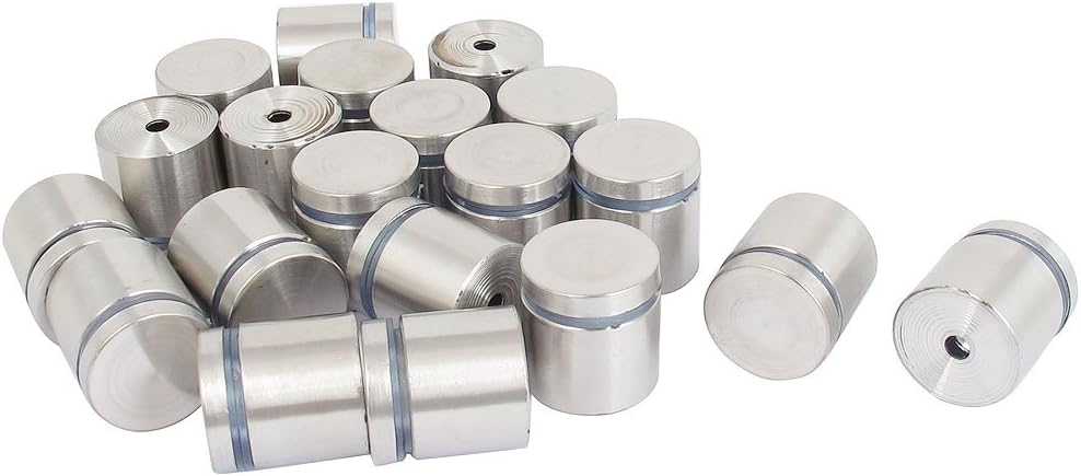 Frameless Glass 25mm x 25mm Stainless Steel Standoff Pins Clamp 20pcs