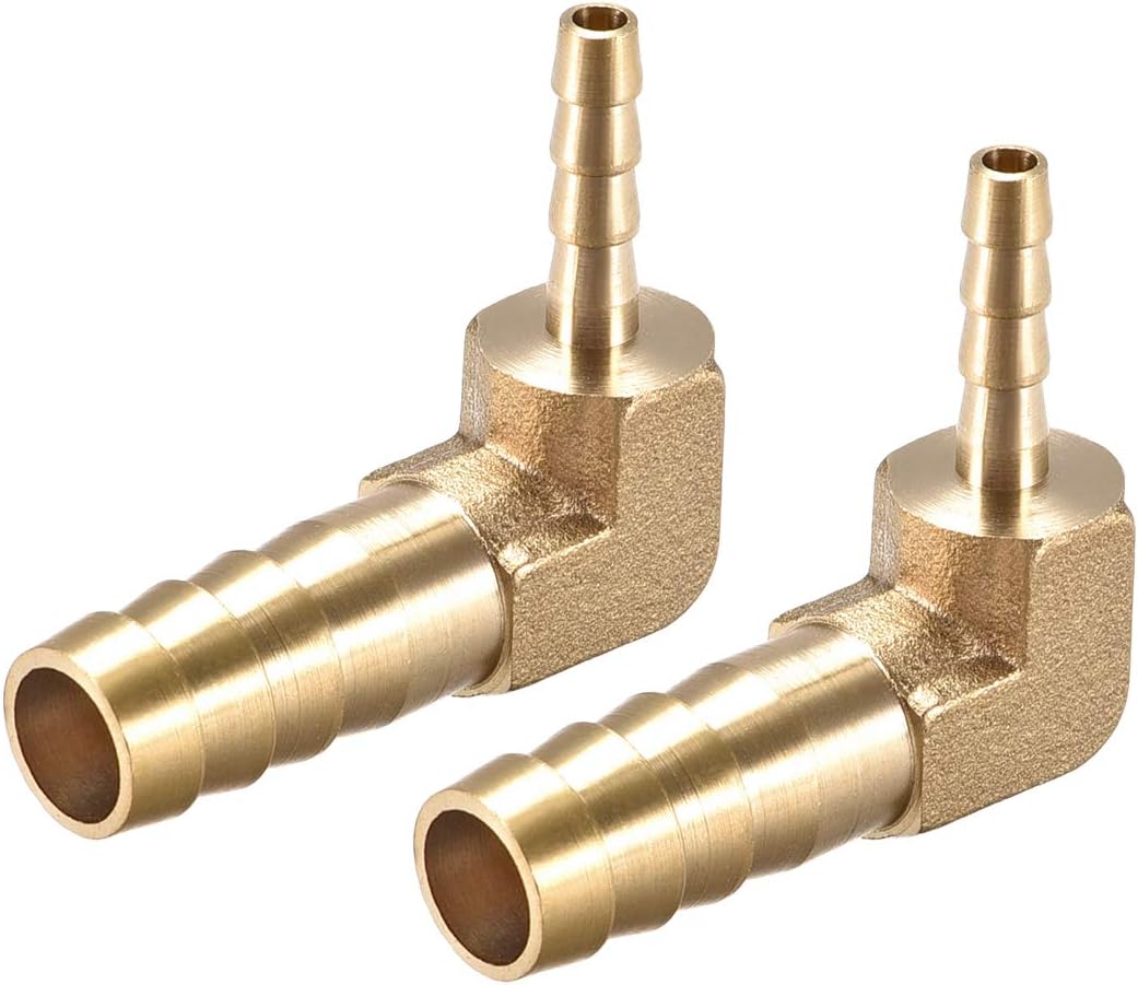 10mm to 4mm Barb Brass Hose Fitting 90 Degree Elbow Pipe Connector Coupler 2pcs