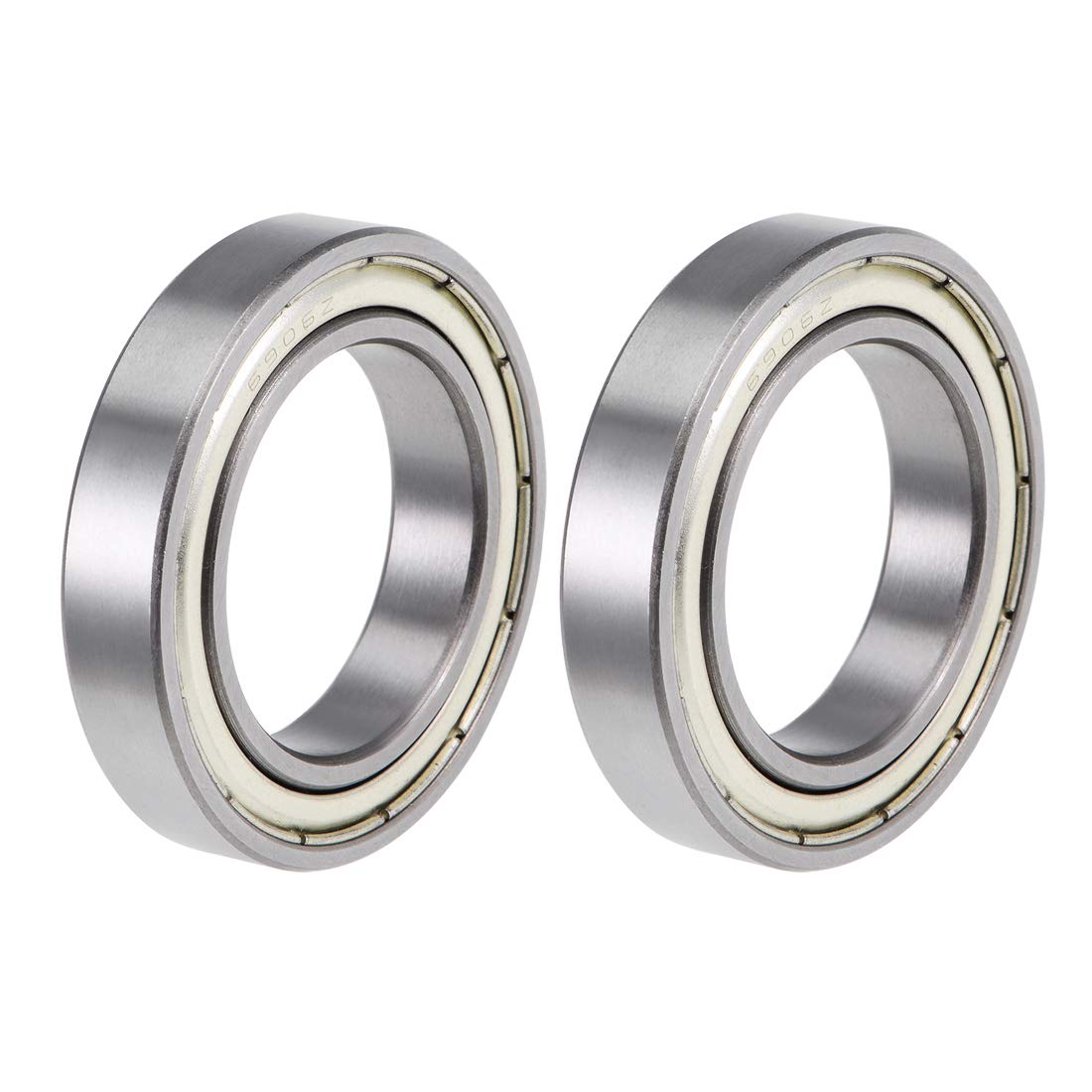 6906ZZ Deep Groove Ball Bearings Z2, 30mm x 47mm x 9mm Double Shielded Carbon Steel 2pcs