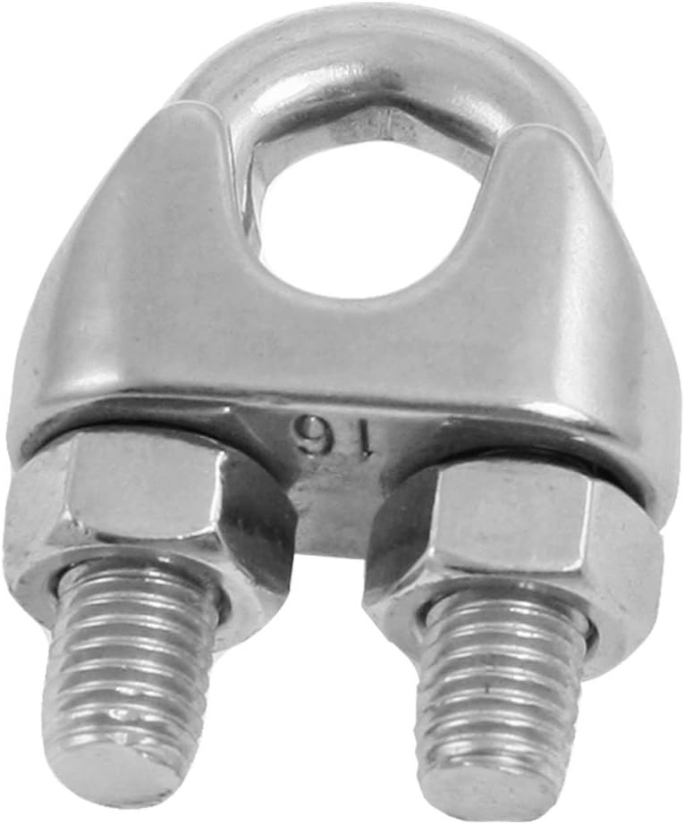 Silver Tone Stainless Steel 16mm 5/8" Wire Rope Clip Cable Clamp