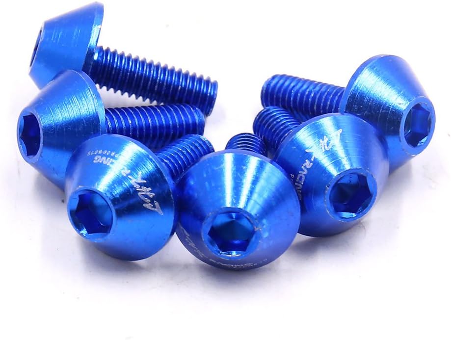 a17062600ux0992 6Pcs Blue Aluminum Alloy Motorcycle Hex Socket Head Bolts Screws M6 x 15, 6 Pack