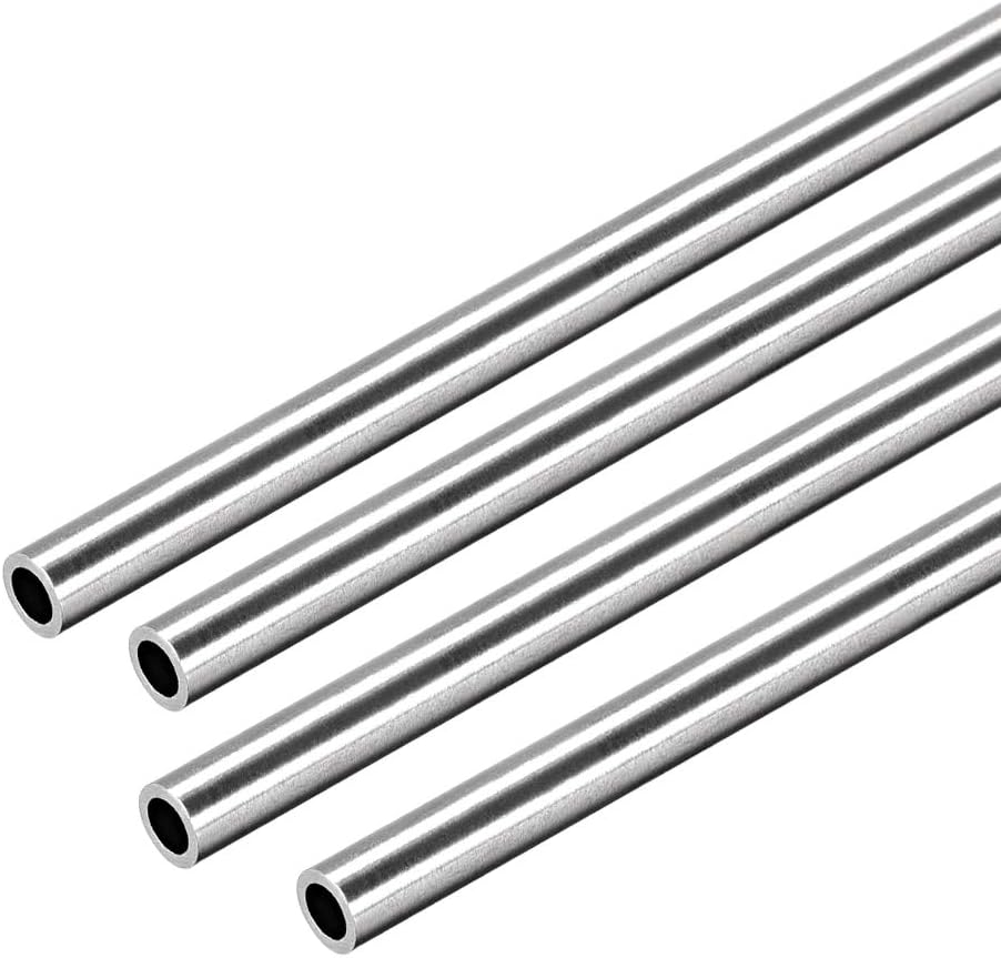 304 Stainless Steel Round Tubing 5mm OD 0.8mm Wall Thickness 250mm Length Seamless Straight Pipe Tube 4 Pcs