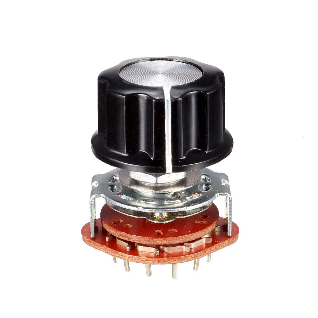 8pcs 1P12T 1 Pole 12 Position 6mm Slotted Shaft Dia Band Selector Rotary Switch w Cap