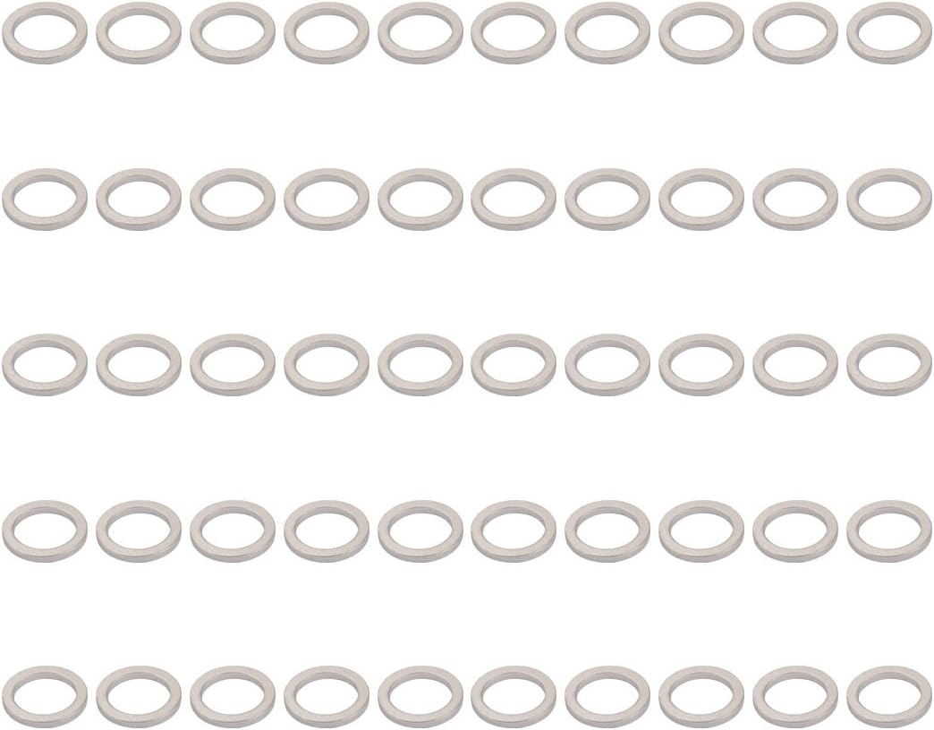50Pcs 10mmx14mmx1.5mm Aluminum Motorcycle Hardware Drain Plug Washer