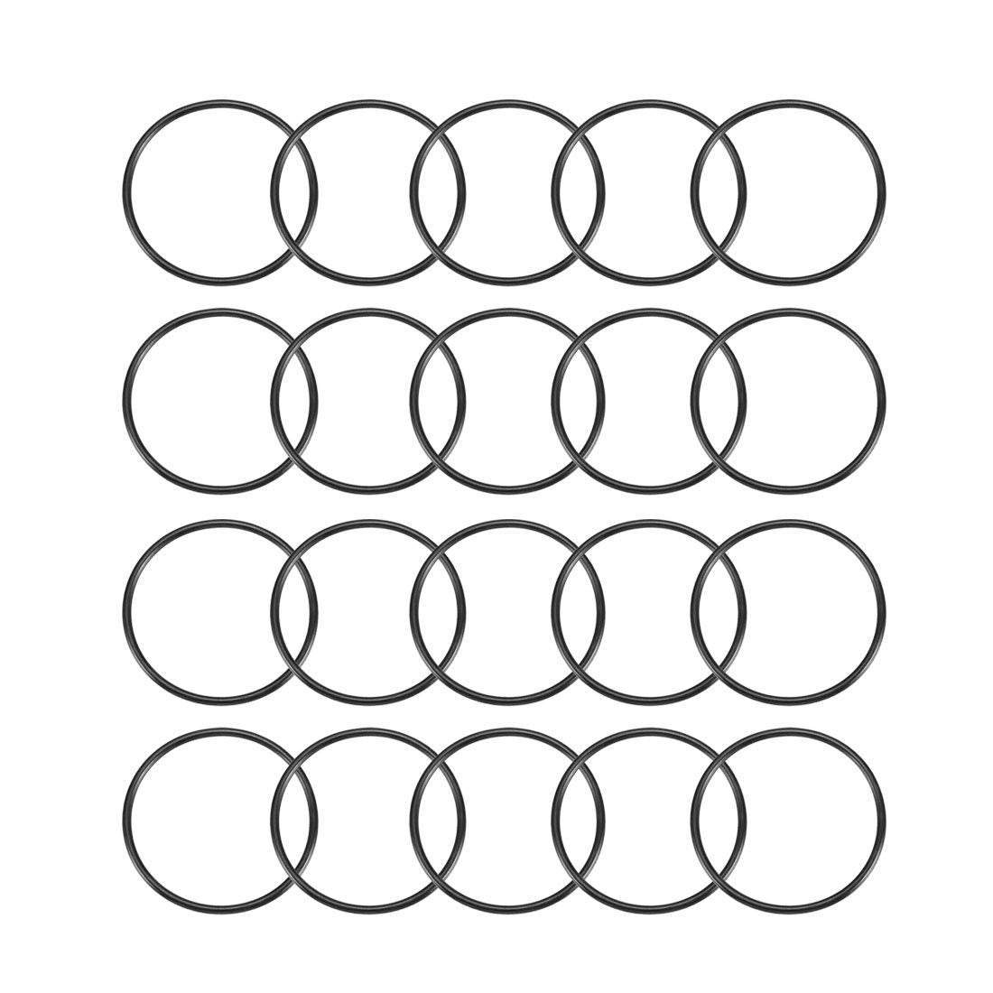 Nitrile Rubber O-Rings 44mm OD 40mm ID 2mm Width, Metric Sealing Gasket, Pack of 20