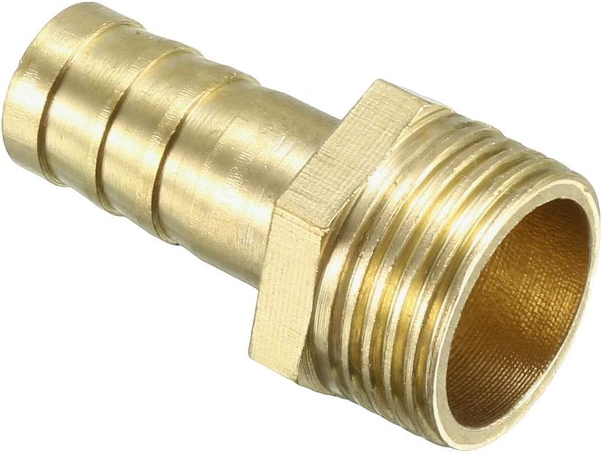 Brass Barb Hose Fitting Connector Adapter 10mm Barbed x G3/8 Male Pipe, 1pcs