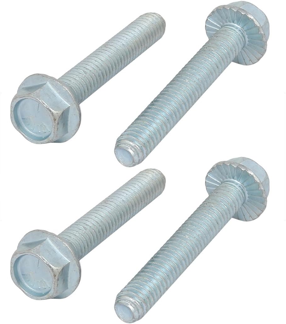 4Pcs 5/16-18 x 2 Inch Thread Carbon Steel Hex Serrated Head Flange Screw Bolt