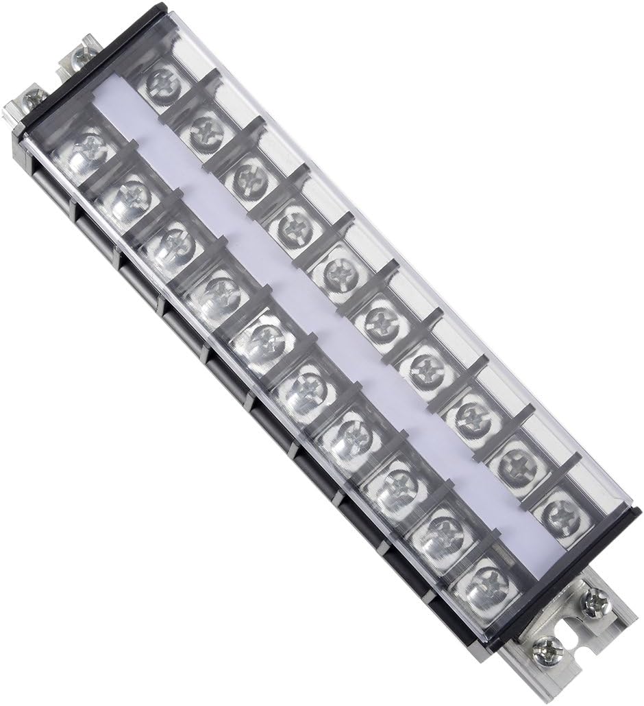 Barrier Terminal Strip Block 660V 30A Dual Rows 10P Rail Base Screw Connector