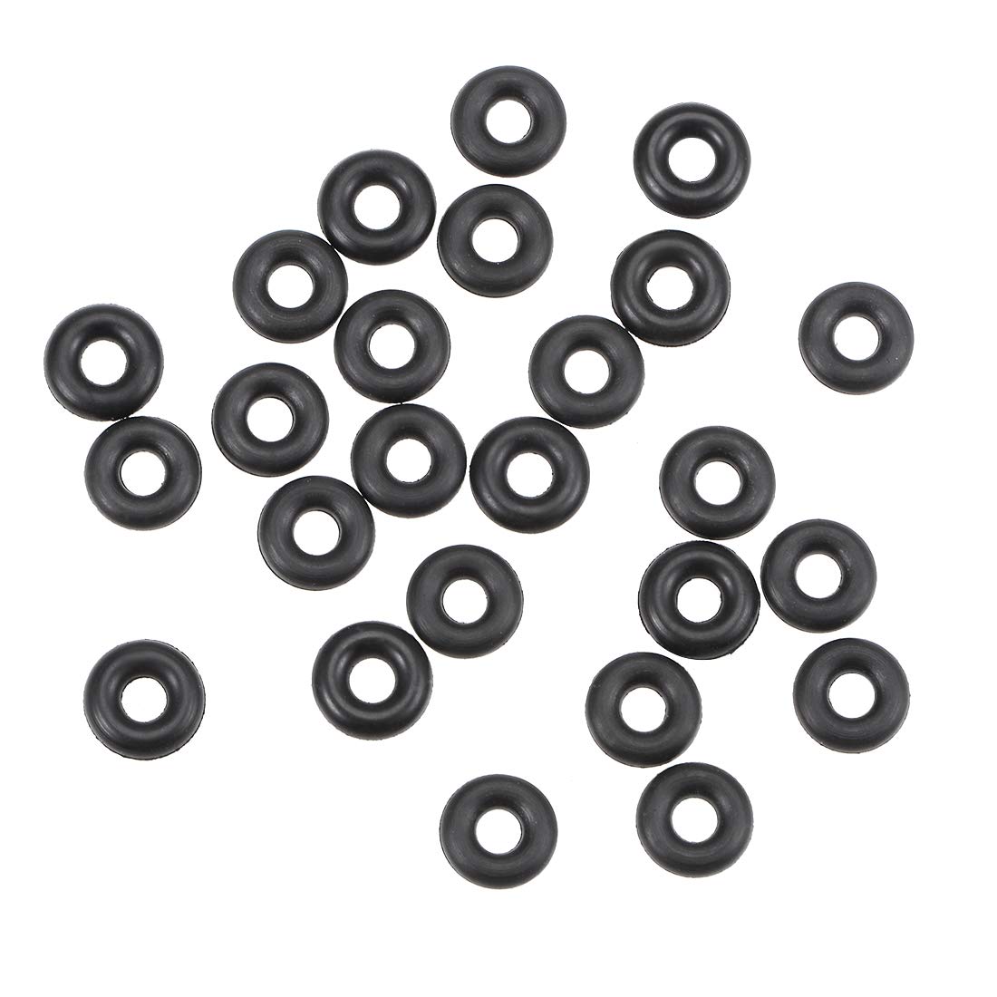 Nitrile Rubber O-Rings 7mm OD 2.6mm ID 2.2mm Width, Metric Nitrile Rubber Sealing Gasket, Pack of 25