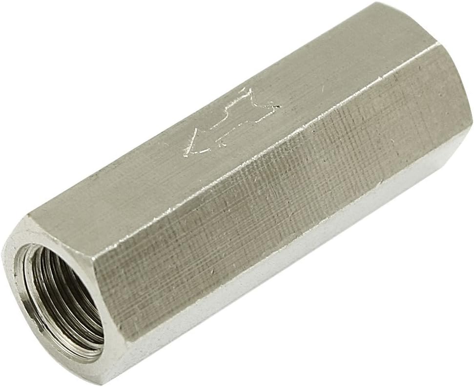 2 Pcs Silver Tone Solid Brass Straight One Way Check Valve