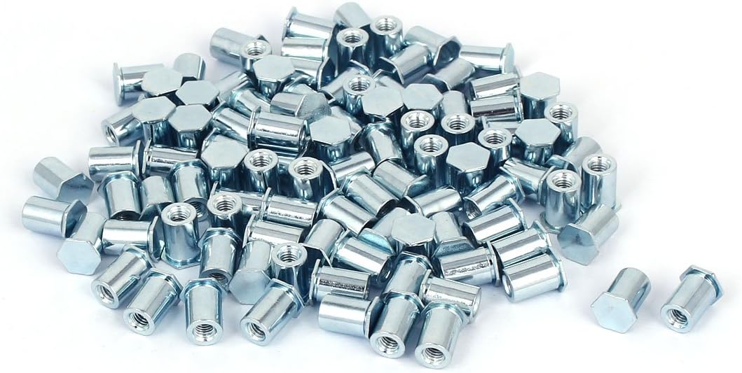 M3x8mm Hex Head Zinc Plated Carbon Steel Blind Self Clinching Standoff 100pcs