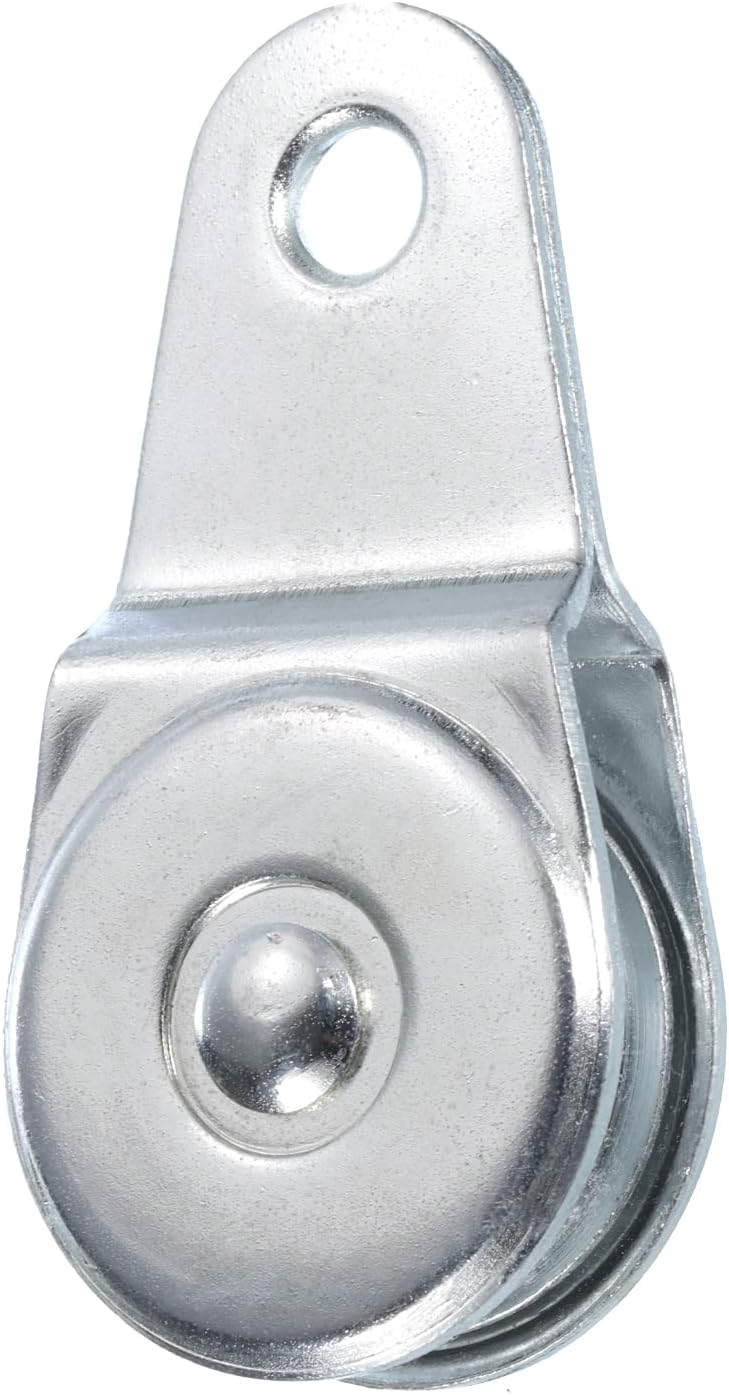 Fixed Eye Steel Pulley 70mm Single Pulley Block, Iron Hanging Wire Towing Wheel, Cable Rope Runner Pulley Roller in Zinc Plated