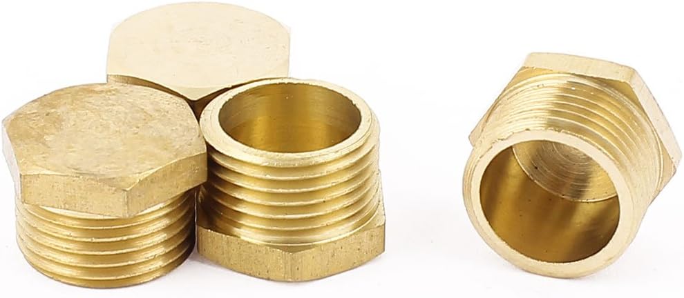 Hex Head Pipe Plug Connector Coupling Adapter 3/8BSP Male Thread 4pcs