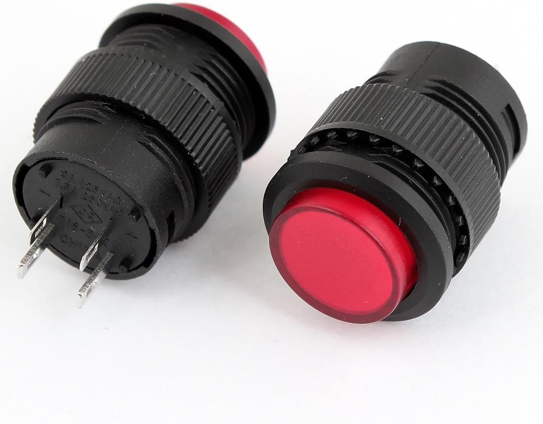 2 Pcs SPST NO N/O Momentary Push Button Switch AC 3A 125V 1.5A 250V