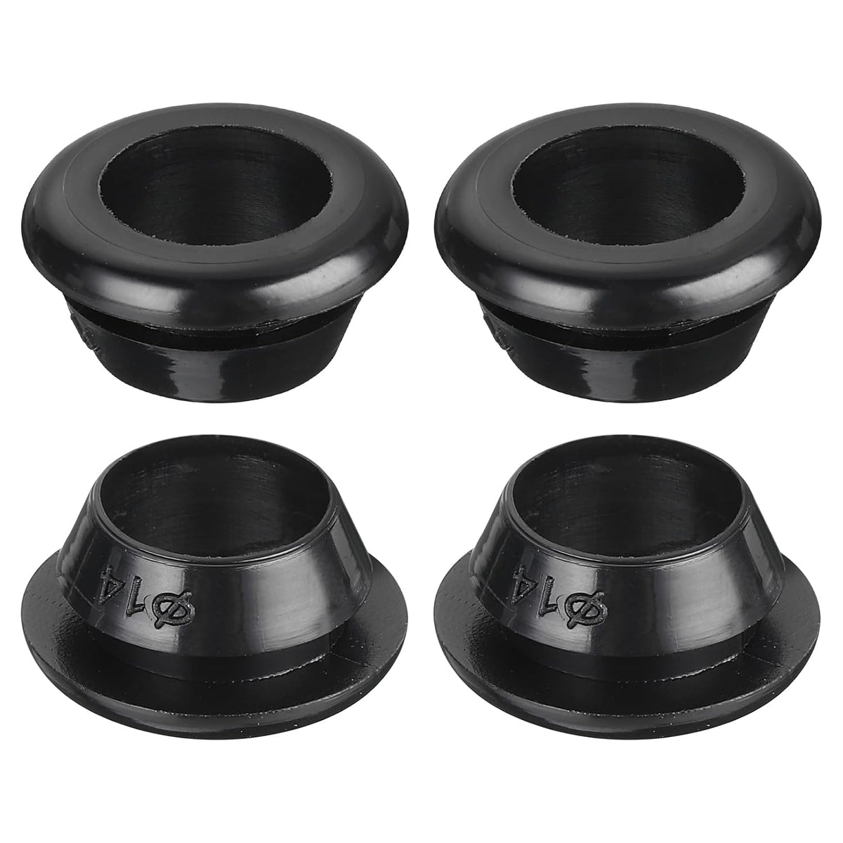 10Pcs Rubber Grommets 14mm Mount Dia, for 12mm ID Rubber Hole Plugs Rubber Wiring Grommets for Firewall Cable Wire Protecting, Black