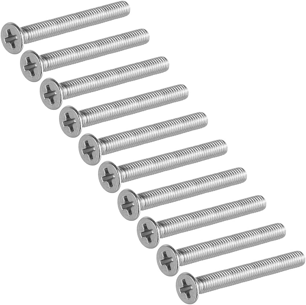 M3x30mm Flat Head Machine Screws, Phillips Cross Screw, 304 Stainless Steel, Fasteners Bolts 50Pcs