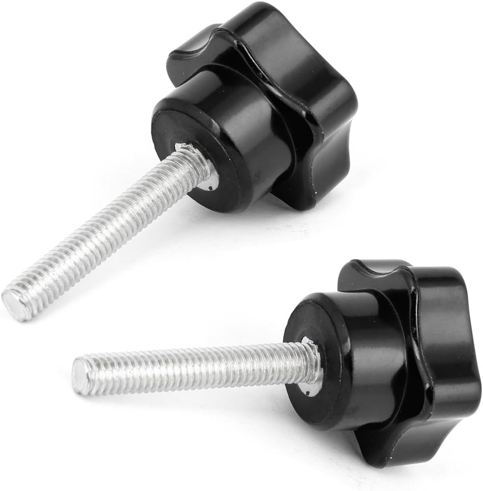 M6 x 35mm Male Threaded Star Shape Clamping Knob Grip 2 Pcs
