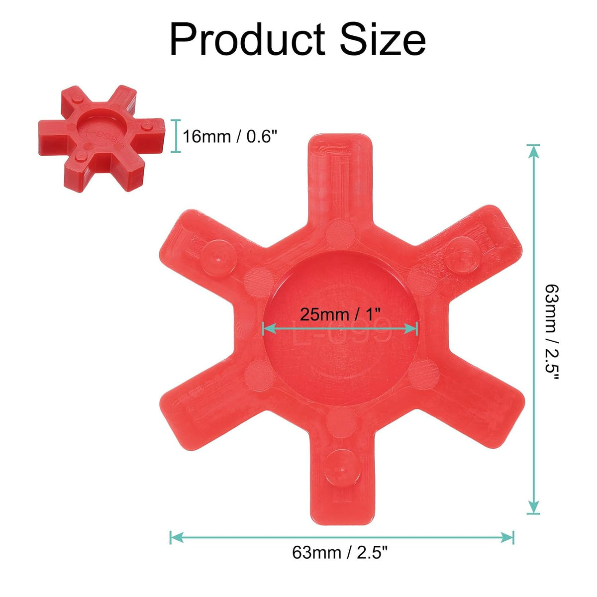 2pcs L099/L100 Jaw Coupling Insert, Urethane Flexible Solid Type Jaw Coupling Center Insert for L Jaw Coupling L-Jaw Coupler Set, Red