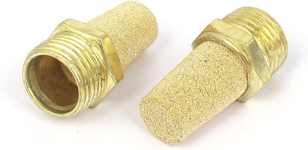 1/2BSP Male Thread Brass Pneumatic Air Exhaust Muffler Filter 2pcs