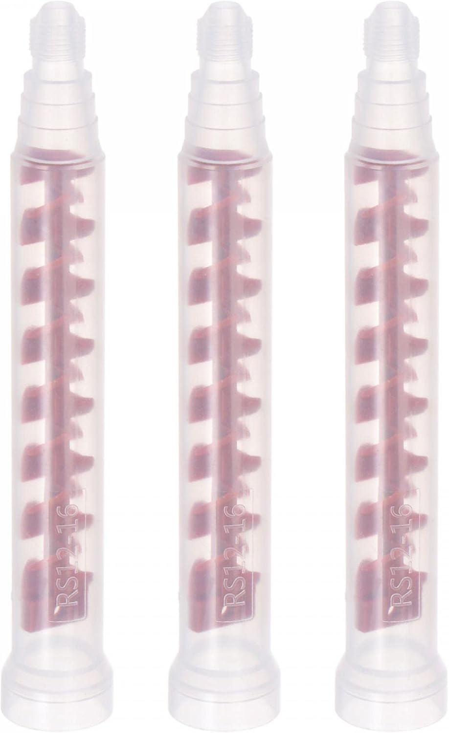 3 Pcs Epoxy Tubes Static Mixer, 5.04-inch Plastic Resin Mixing Nozzle Round Connector for AB Glue Adhesive Gun Applicator 50ml Cartridges, Red