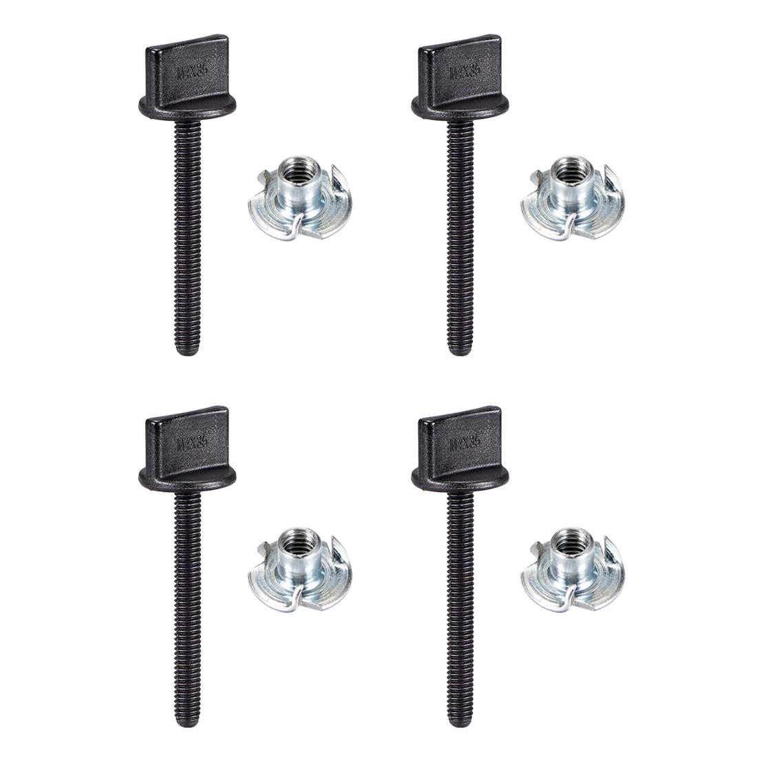 M4 x 35mm Thumb Screw Bolt with T Nut Hand Driven Spade Nylon Plastic Screws Metric Thread for RC Model Aircraft 4 Pcs