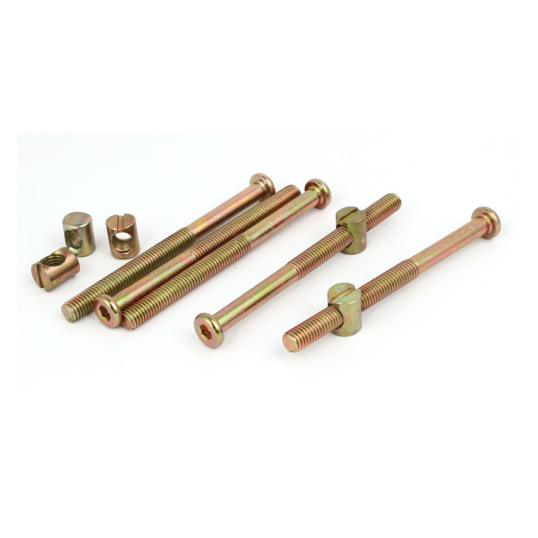 M8x100mm Hex Key Drive Socket Furniture Bolt W Barrel Nut 5 Set