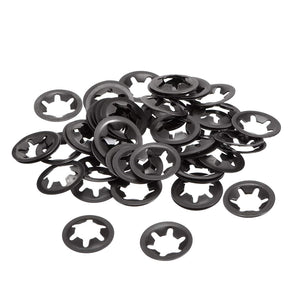 M10 ing Washer 9.2mm I.D. 20mm O.D. Internal Tooth Washers Push-On Locking Speed Clip 65Mn Black Oxide Finish 60pcs