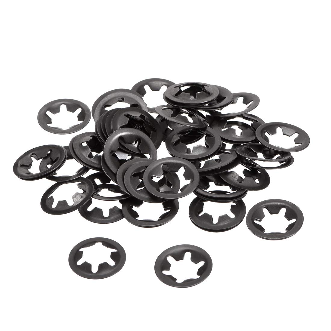 M10 ing Washer 9.2mm I.D. 20mm O.D. Internal Tooth Washers Push-On Locking Speed Clip 65Mn Black Oxide Finish 60pcs