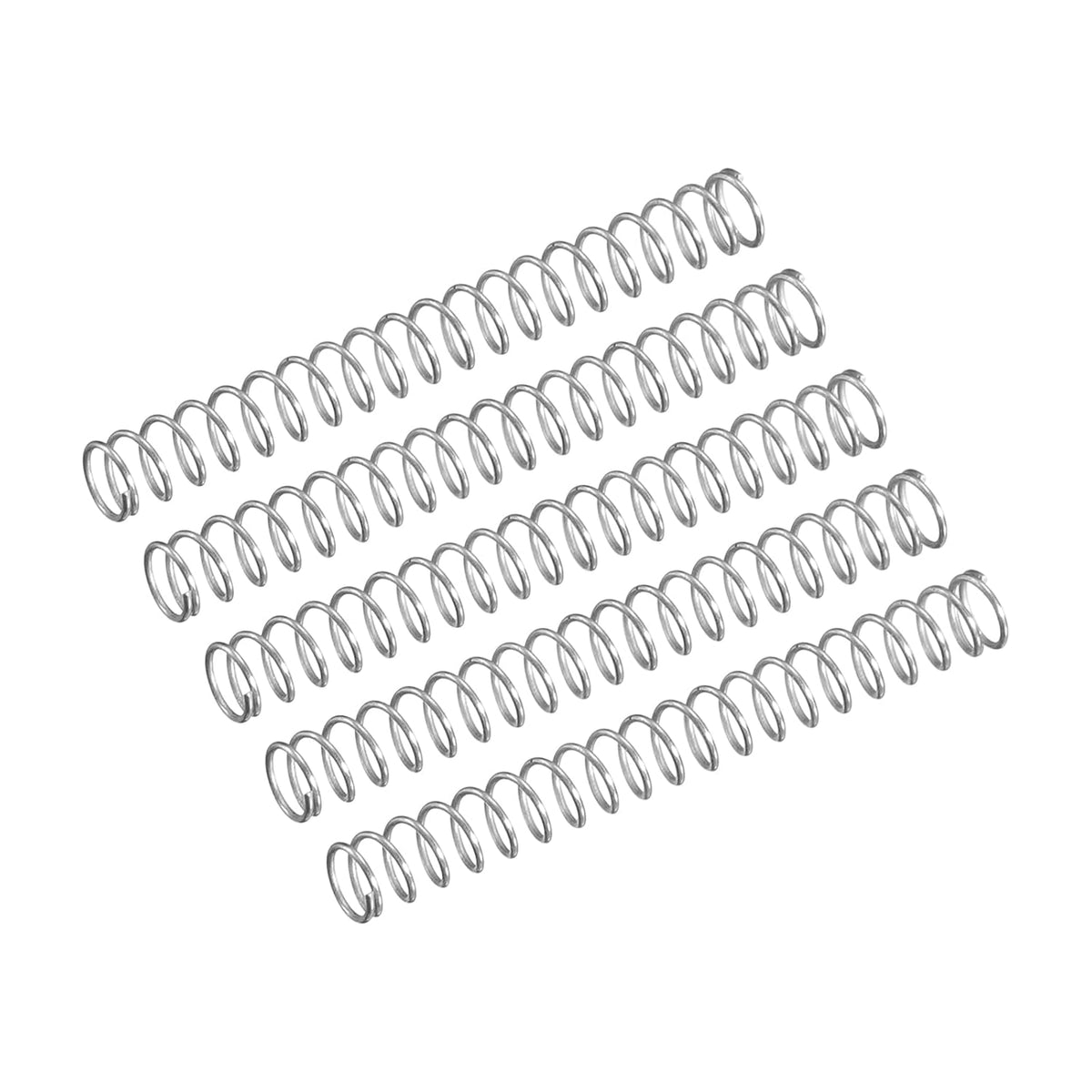 Compression Spring, 5Pcs 304 Stainless Steel, 3.5mm OD, 0.2mm Wire Size, 25mm Free Length, Silver Tone