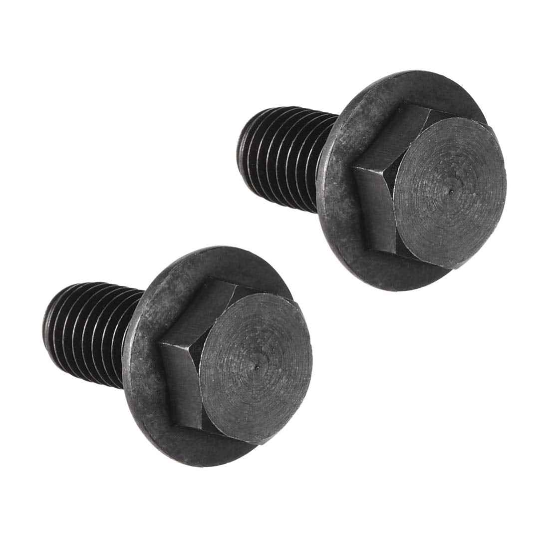 Metric M10x20mm Hex Flange Bolts Left Hand Thread 8.8 Grade Carbon Steel Black 2pcs