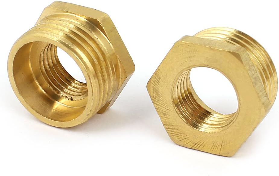 Brass 1/2 BSP x 1/4 BSP Male to Female Thread Hose Pipe Couplers 2 Pcs