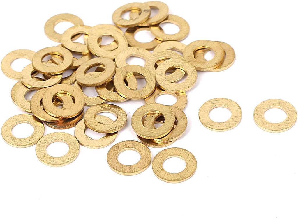 M5x10mmx0.8mm Brass Flat Washers Plain Spacer 41pcs for Screw Bolts
