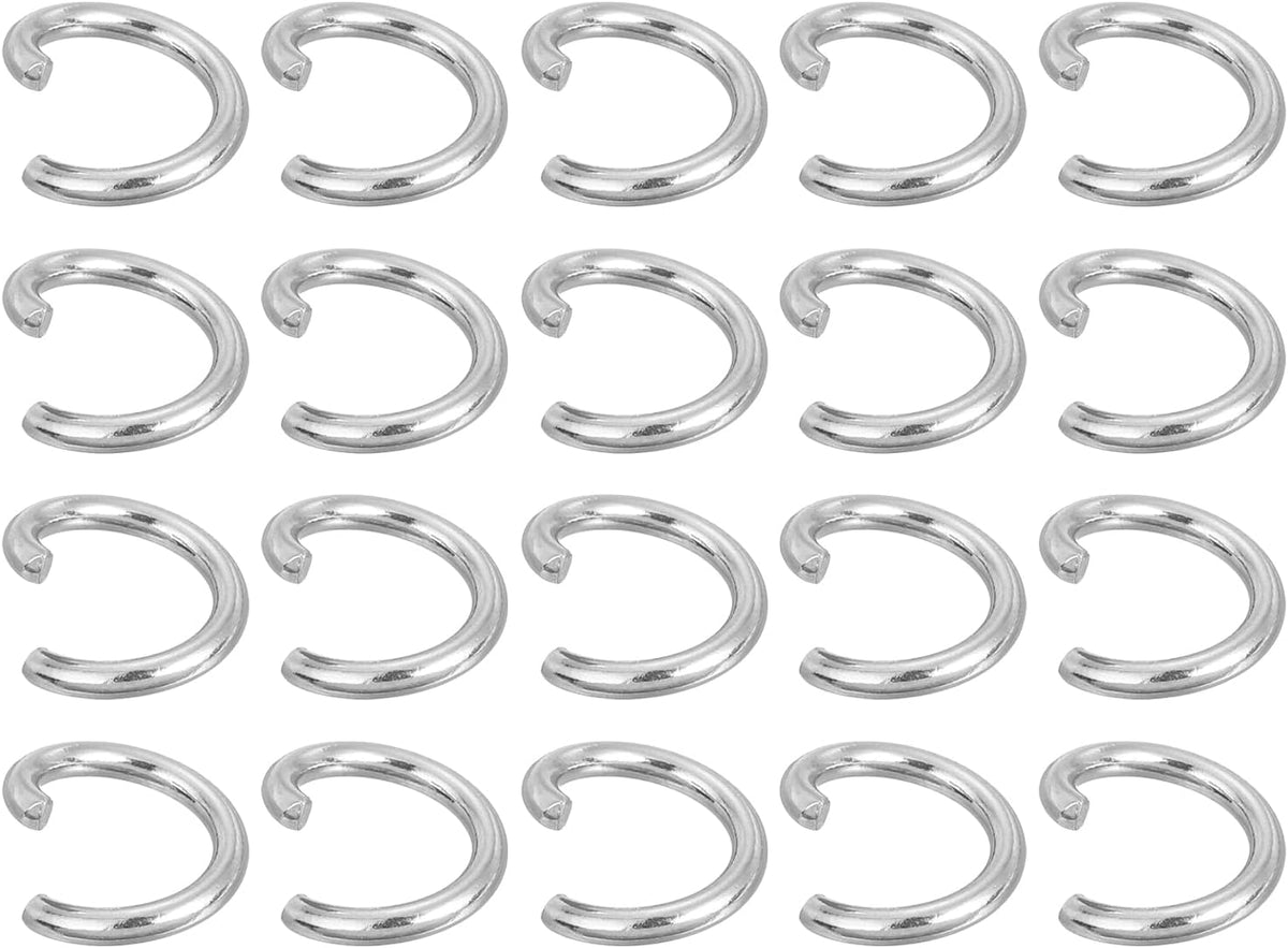 LinkMejor 50Pcs Open Jump Rings, 10mm 316 Stainless Steel O Rings, Split Rings Circle Clasp Connecting Rings for Jewelry Making Supplies Necklace Repair, Silver
