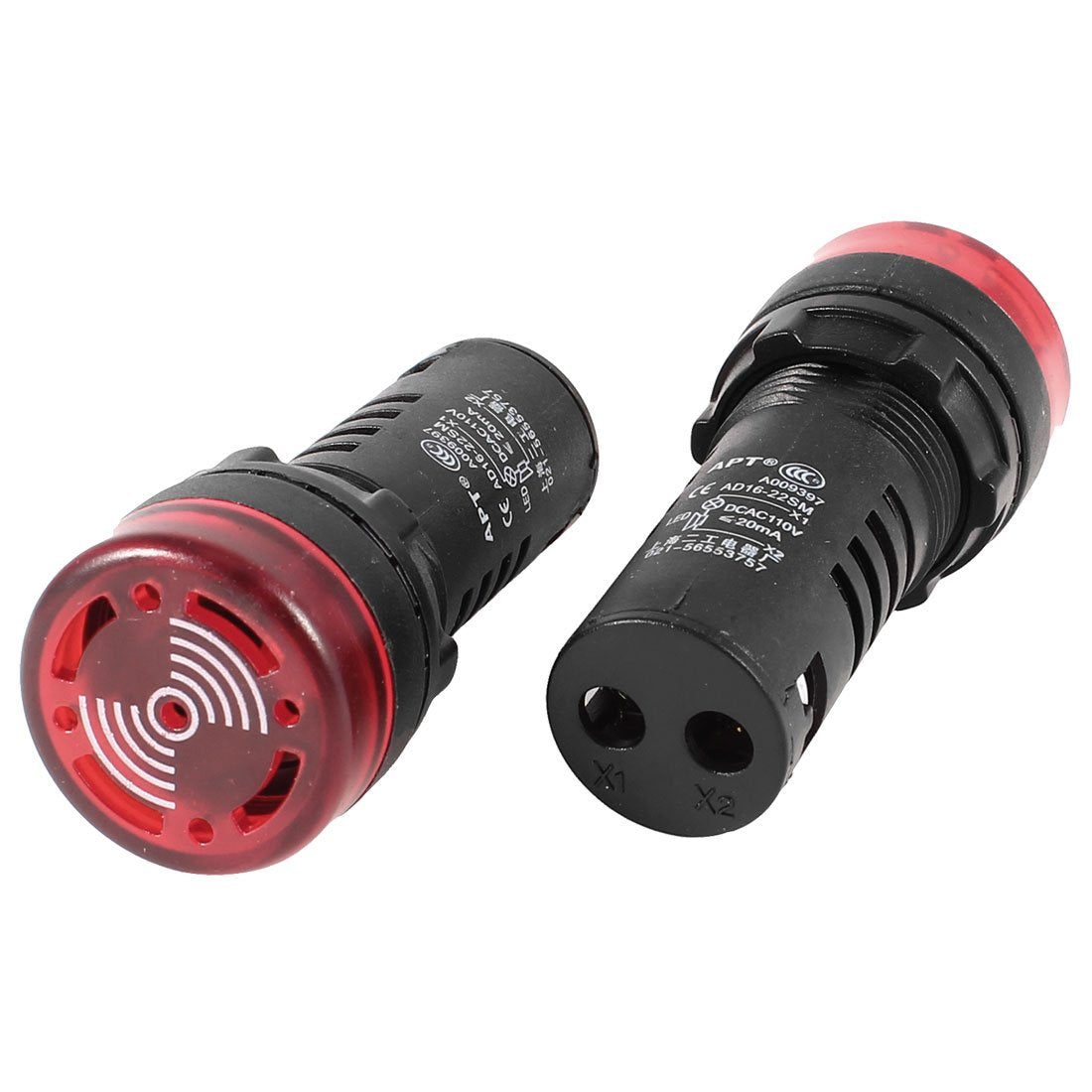 a14030300ux0160 Panel Mount ACDC 110V Red LED Buzzer Alarm Signal Indicator Light 2Pcs