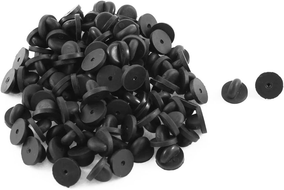 LinkMejor Clasp Badge Butterfly Clutch Pin Back Guards 100 Pcs Black