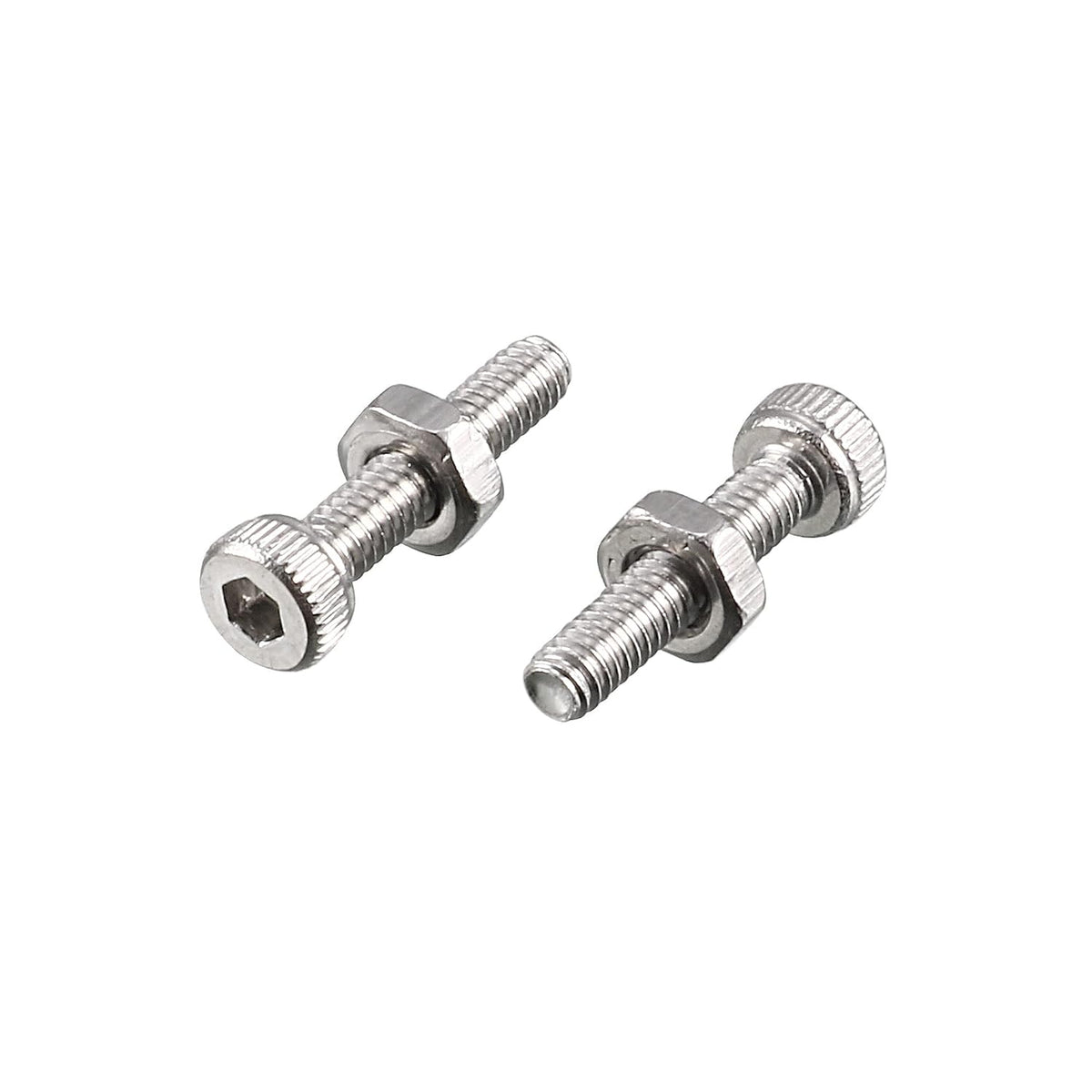 M2x10mm Hex Socket Head Knurled Cap Screws Bolts Nut Set 50Pcs