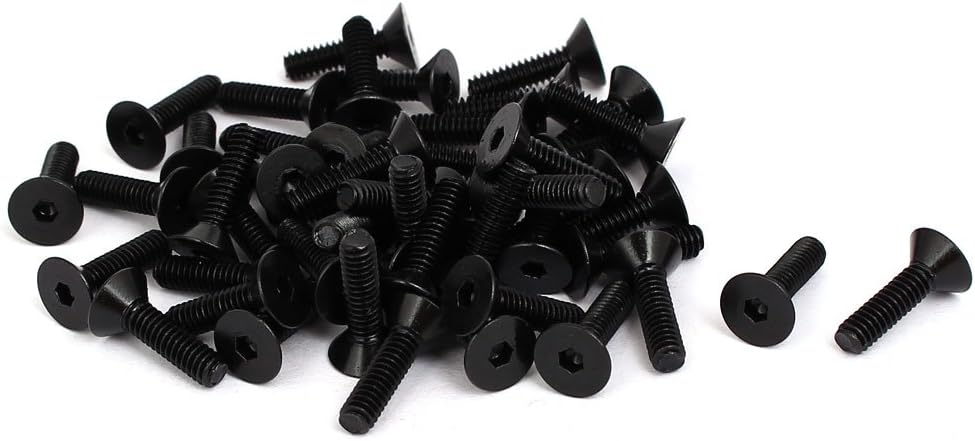 1/8-Inch x 1/2-Inch Grade 10.9 Countersunk Flat Head Hex Socket Cap Screw Black 50pcs